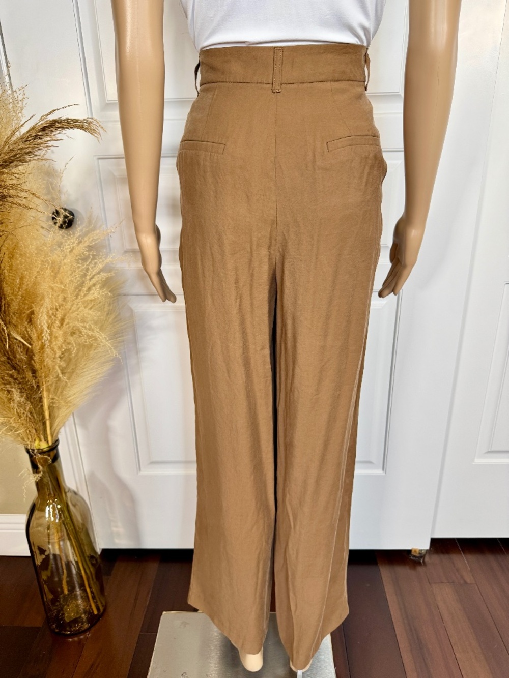 ZARA BROWN WIDE LEG PANTS SIZE MEDIUM - Picture 9 of 13